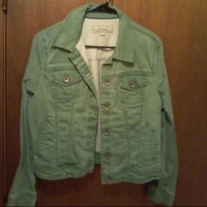 Green jeans jacket