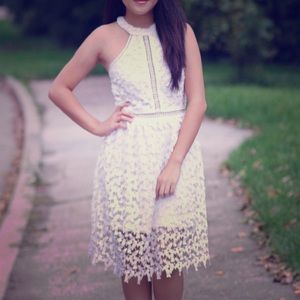 An a-line white dress