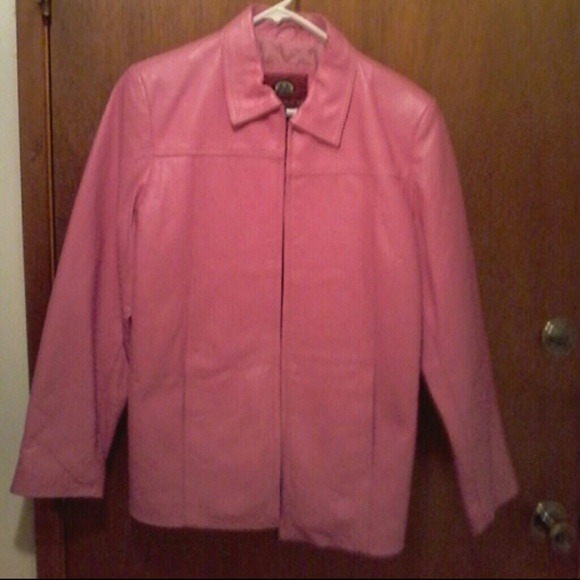 Pink leather jacket