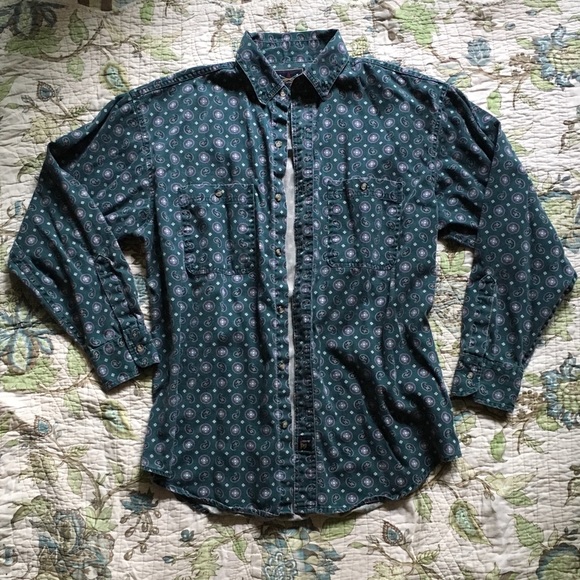 Vintage 90s Paisley button down shirt