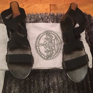 Low clear jelly gladiator spandex strap sandals