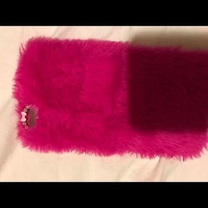 Pink furry iPhone 6 Plus case