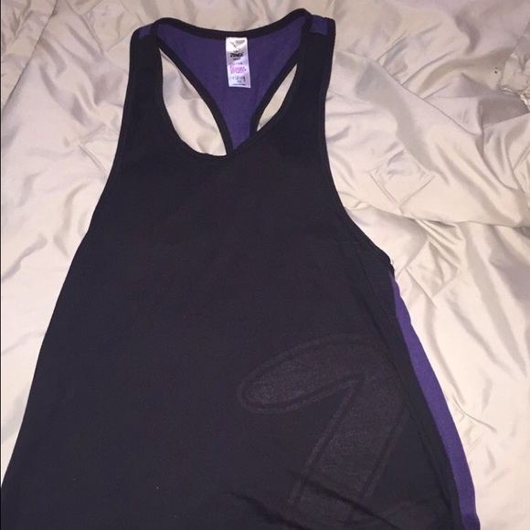 Zumba Racer back tank XS purple and black