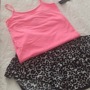NWT Sleepwear, Pink Cami and Cheetah Print Shorts