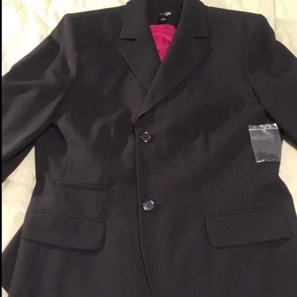 Ladies Black Pinstripe Suit