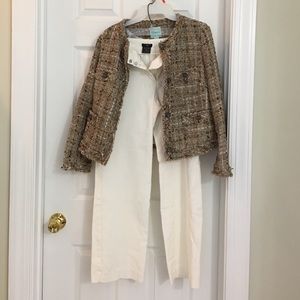 Ann Taylor Petite Signature Winter White Slacks