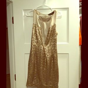 Rose gold sequin dress