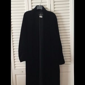 Woman's black velvet coat