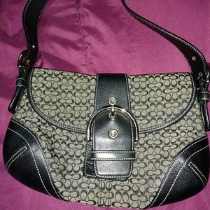 Coach black and gray shoulder purse