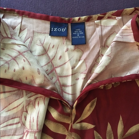 Izod, 100% silk wrap style midi skirt - Picture 2 of 2