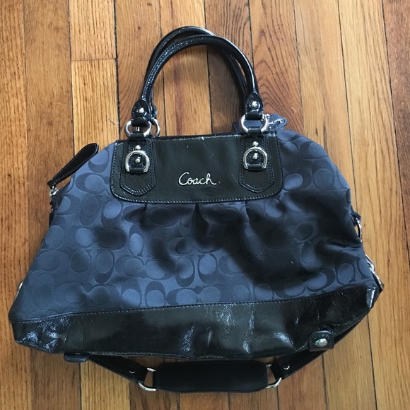 Black coach satchel handbag