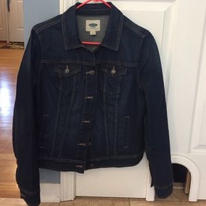 Dark wash old navy jean jacket.