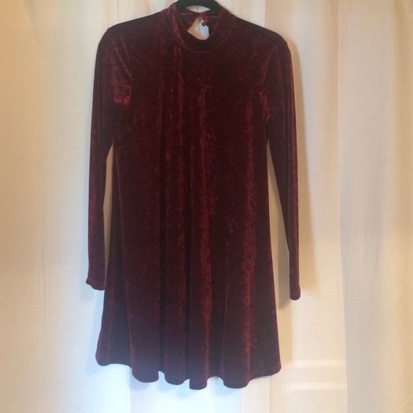 Deep red velvet dress
