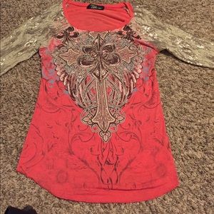 Angels & Diamonds 3/4 sleeve Buckle shirt