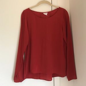 Club Monaco Red Silk Top