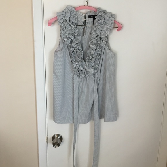 BCBG shirt with ruffle detail.