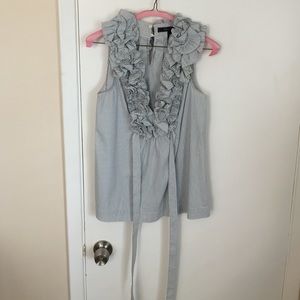 BCBG shirt with ruffle detail.