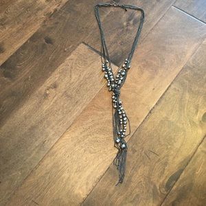 Gunmetal studded necklace