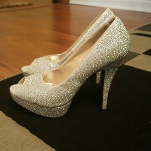 First sight silver/sparkling heels