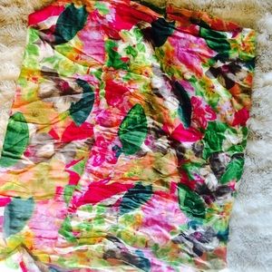 Anthropologie floral silk infinity scarf