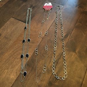 Silver layering necklaces