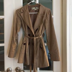 Tan Belted Fall Jacket