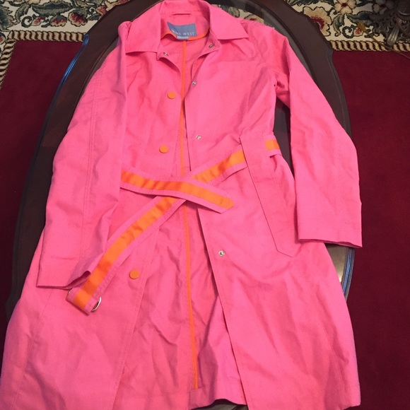 Nine West pink and orange trench coat