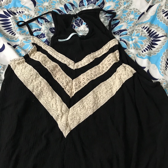Black and cream romper