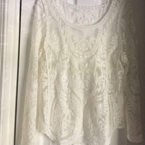 Off white crocheted Longsleeve shirt
