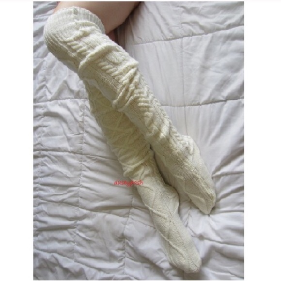 Dustyposh Accessories - Cable Knit Thigh High Sock Long Boot Over The Knee