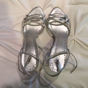 Silver strappy heel