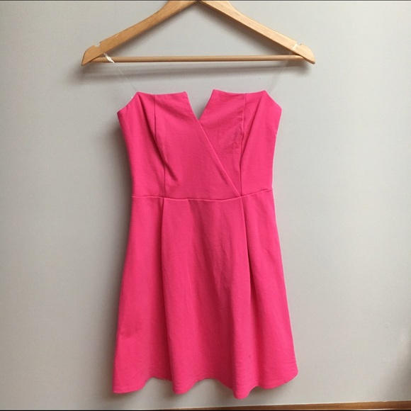 Hot Pink Strapless Dress