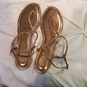 Rose gold flat sandal