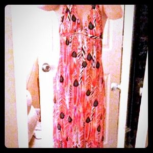 Backless Maxi multicolored dress