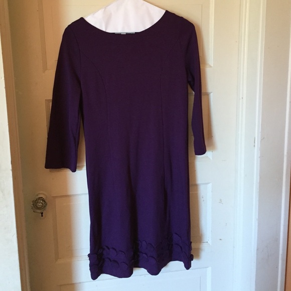 Purple shift dress with circle details. - Picture 1 of 4