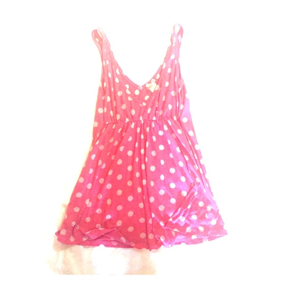 Pink and white polka dot tank