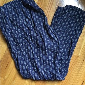 H&M blue patterned loose pants (size 4)