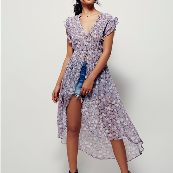 Free people maxi button down top