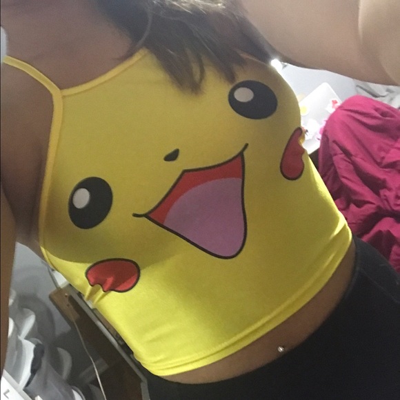Strappy lace up halter Pokémon pikachu crop top - Picture 4 of 4