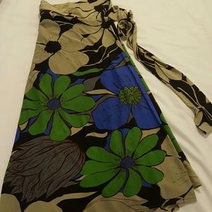 Tibi floral silk wrap skirt