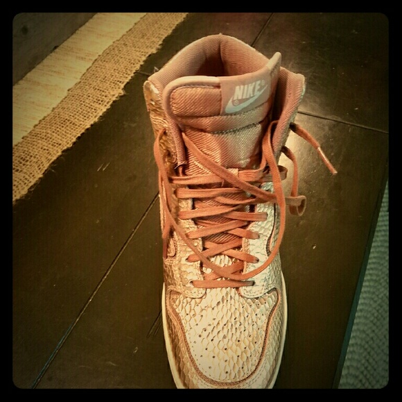 Rose Gold Nike SkyHi Dunks
