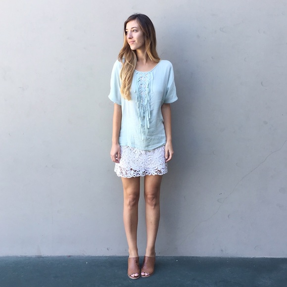 mint fringe top - Picture 2 of 4