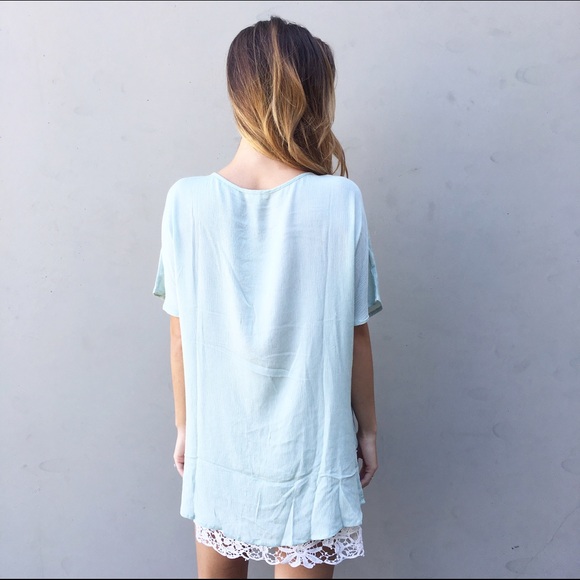 mint fringe top - Picture 3 of 4