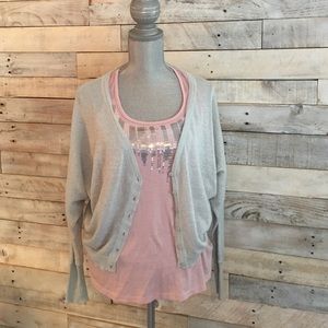 Silver button up sweater