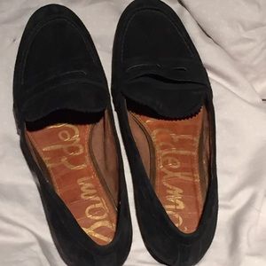 Black suede loafer