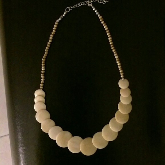 Ann Taylor Cream Sandstone Statement Necklace