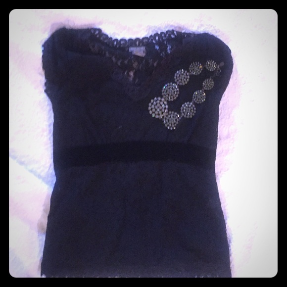 Ann Taylor - black lace blouse💕