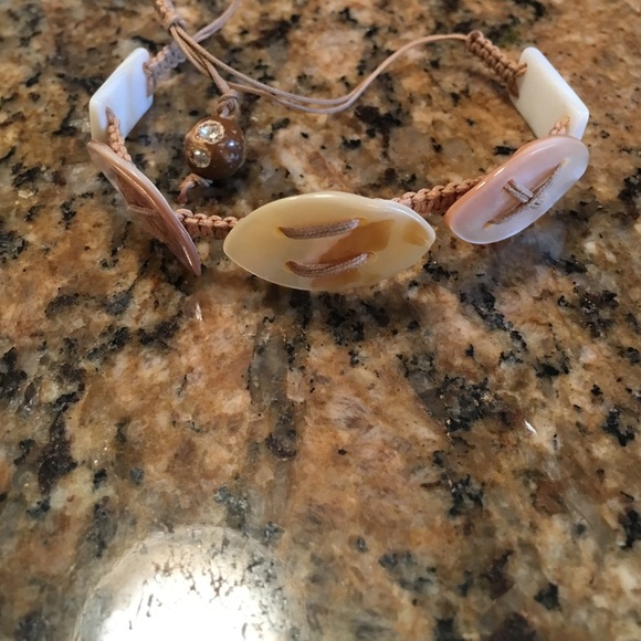 Brown stone drawstring bracelet