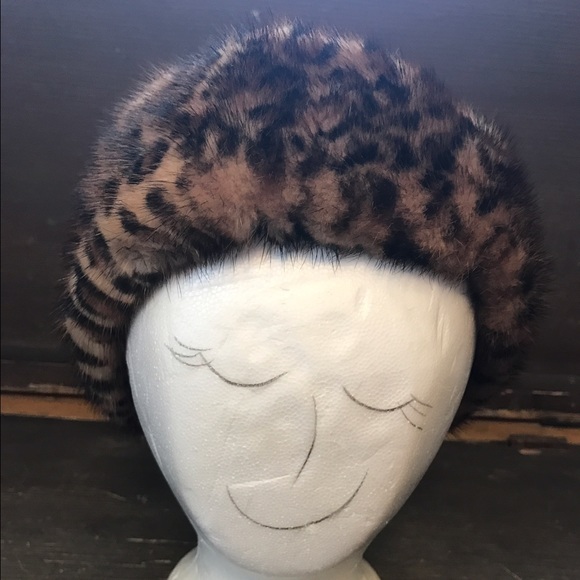 Animal print fur headband