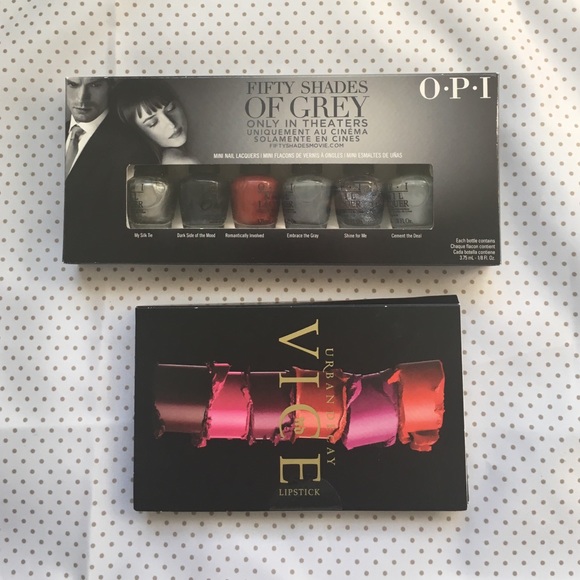 OPI 50 shades of grey set/Urban Decay lipstick